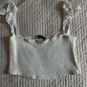 White Smocked Women's Top